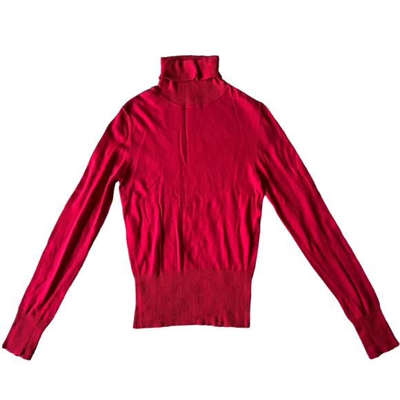 DIVIDED by H&M Red Turtle Neck Long Sleeve Top, 38/US8/M - Picture 1 of 4